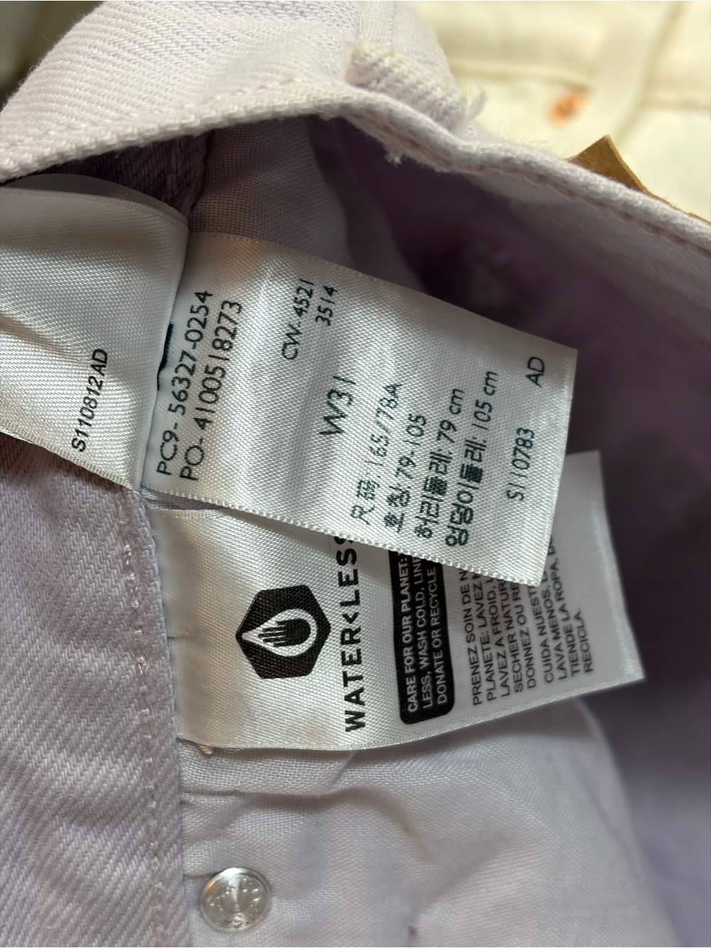 Levi’s 501 Jean shorts women size 31 off white ,blue,lavender button fly - Picture 14 of 15